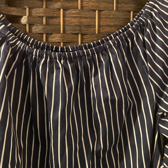 MSK Navy Blue & White Strip Dress…I AM PETITE - Picture 2 of 6